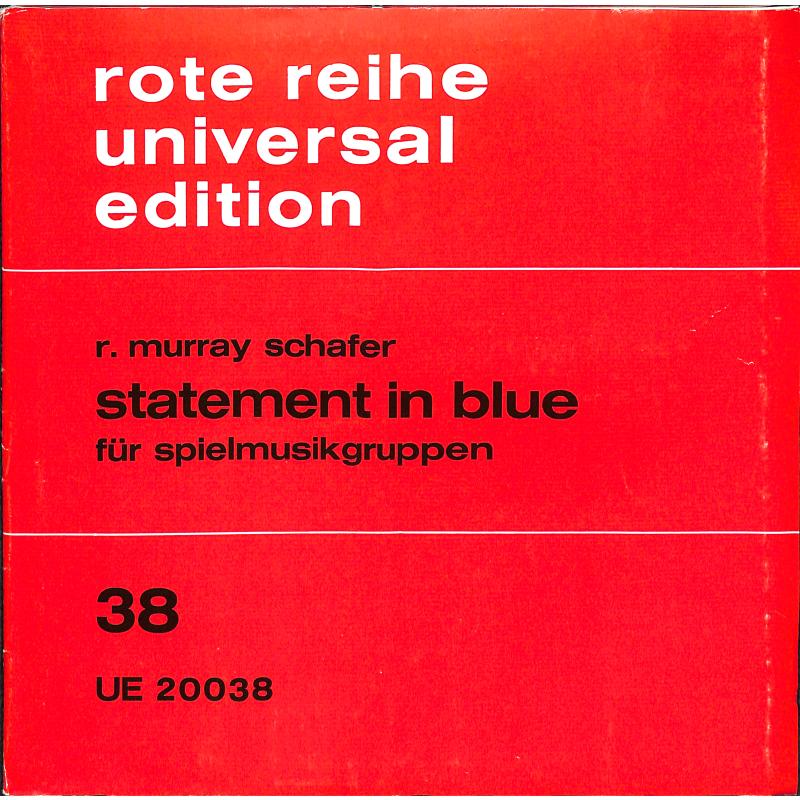 Titelbild für UE 20038 - STATEMENT IN BLUE FUER SPIELMUSIKGRUPPEN