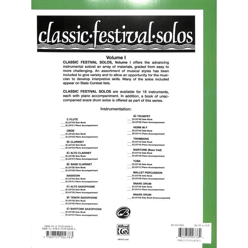Notenbild für BIC 00148A - TUNES FOR CORNET TECHNIC 1