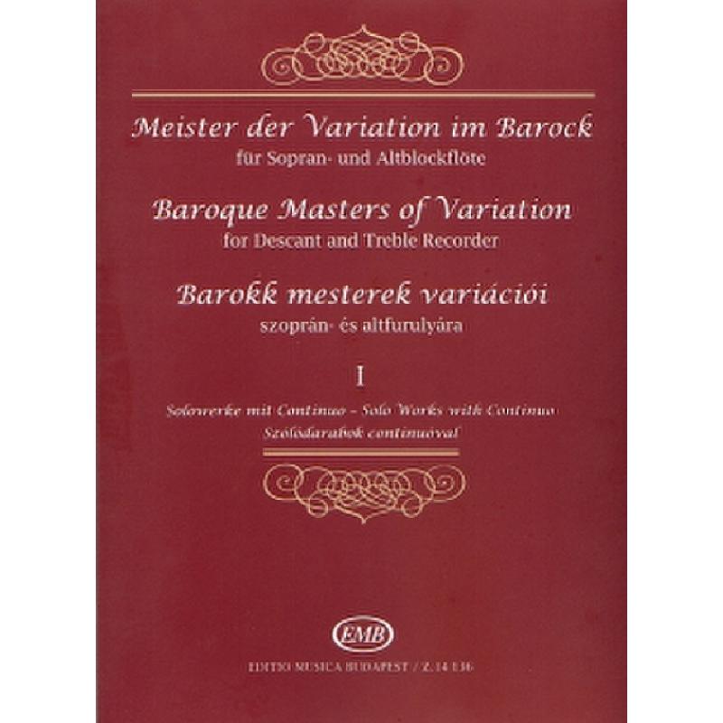 Titelbild für EMB 14136 - MEISTER DER VARIATION 1 IM BAROCK 1