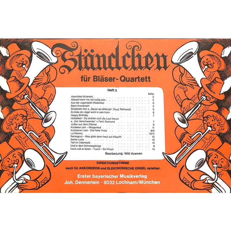 Titelbild für DENN 2003-DIR - STAENDCHEN 3 FUER BLAESERQUARTETT