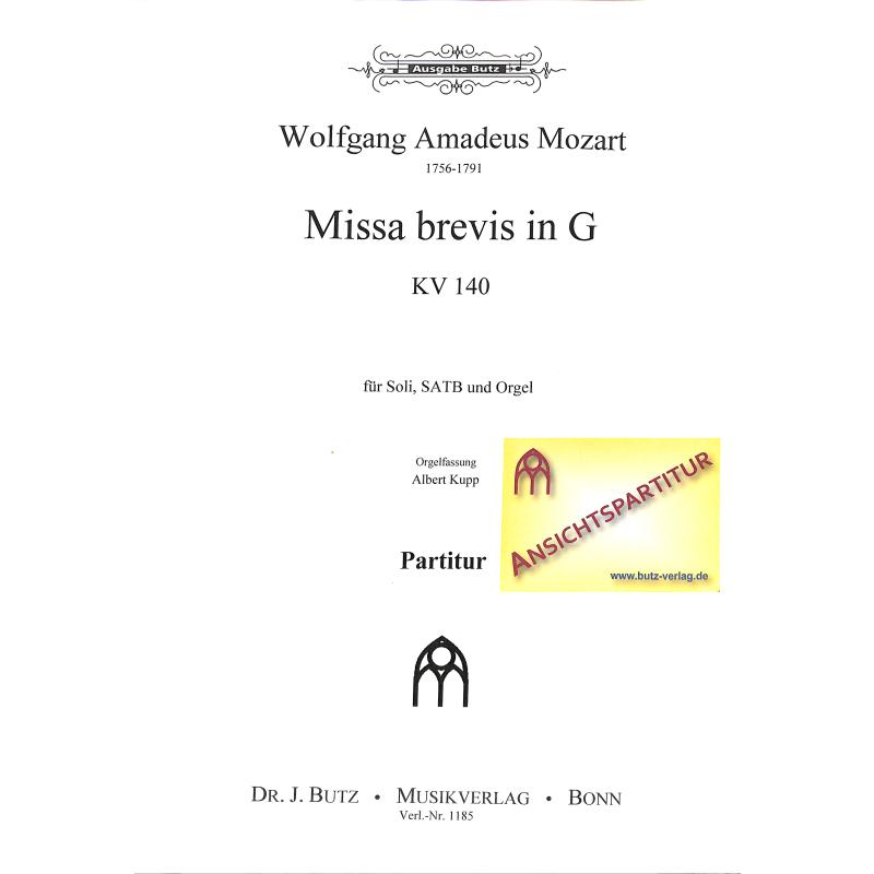 Titelbild für BUTZ 1185 - MISSA BREVIS G-DUR KV 140 (235D)