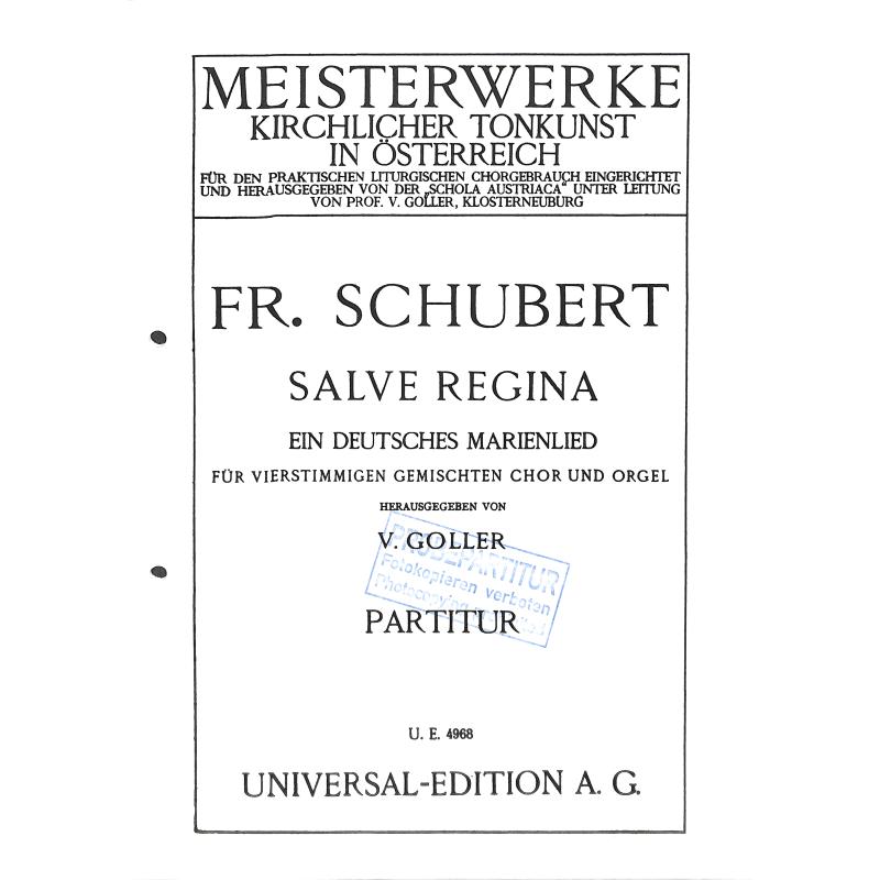 Titelbild für UE 4968 - SALVE REGINA - EIN DEUTSCHES MARIENLIED