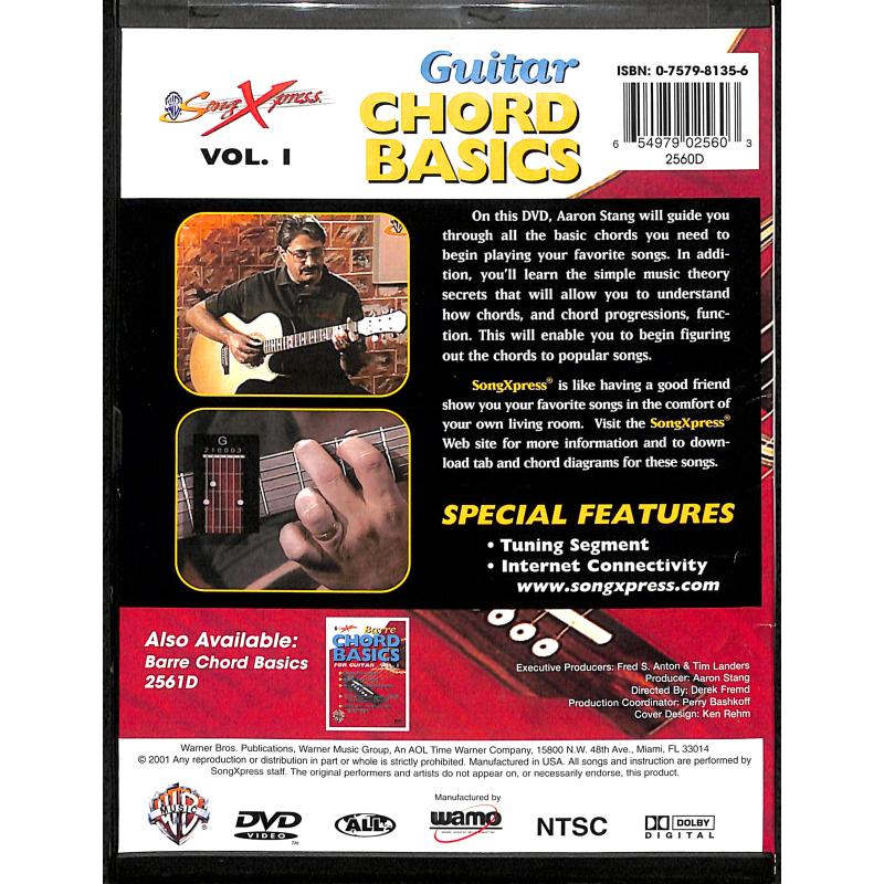 Notenbild für DVD 2560D - GUITAR CHORD BASICS FOR GUITAR 1