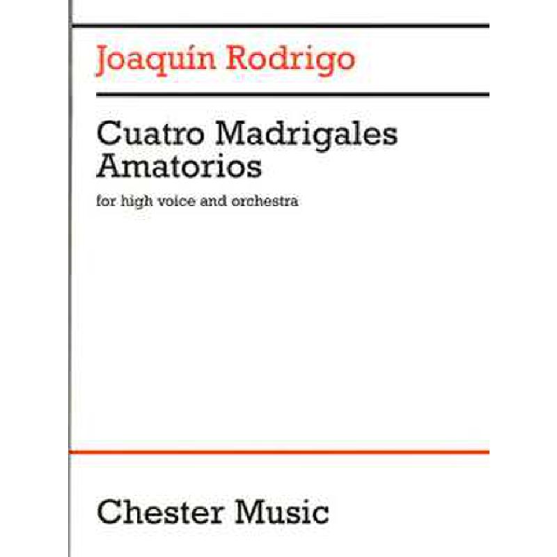 Titelbild für CH 72677 - 4 MADRIGALES AMATORIOS