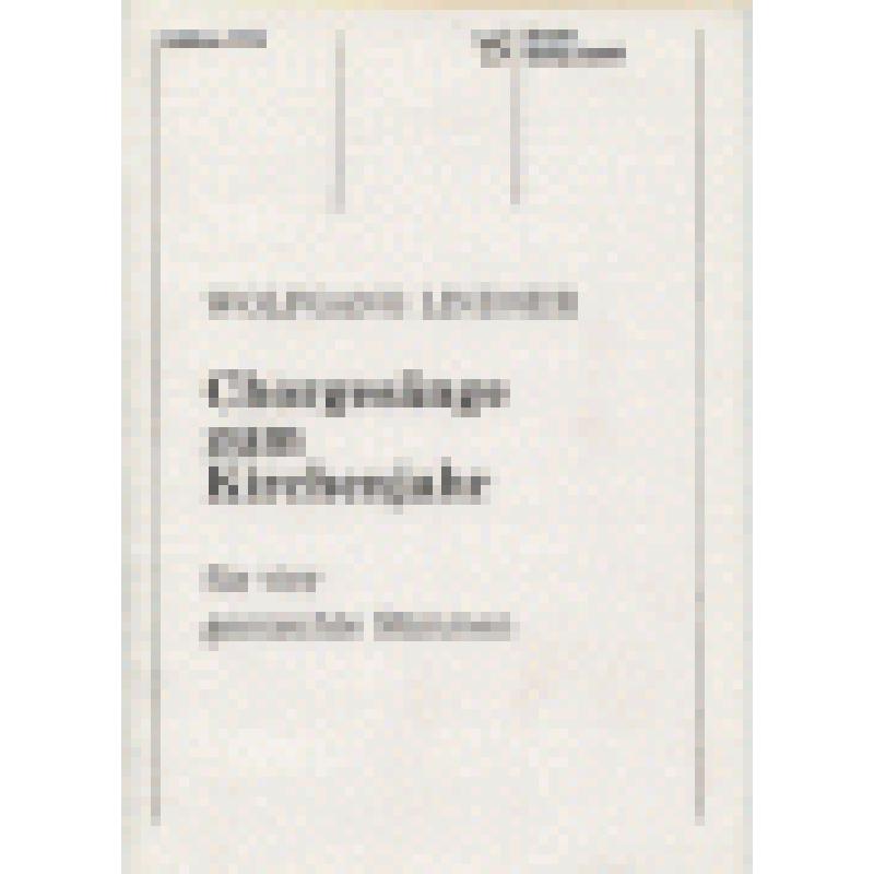 Titelbild für VS 1170 - CHORGESAENGE ZUM KIRCHENJAHR