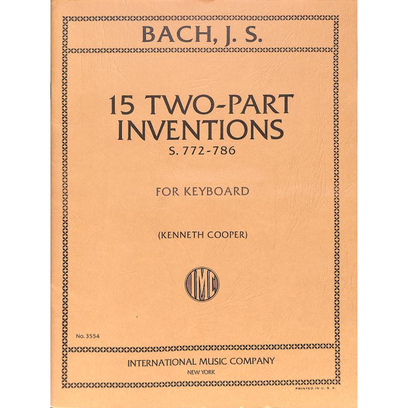 Titelbild für IMC 3554 - 15 ZWEISTIMMIGE INVENTIONEN BWV 772-786