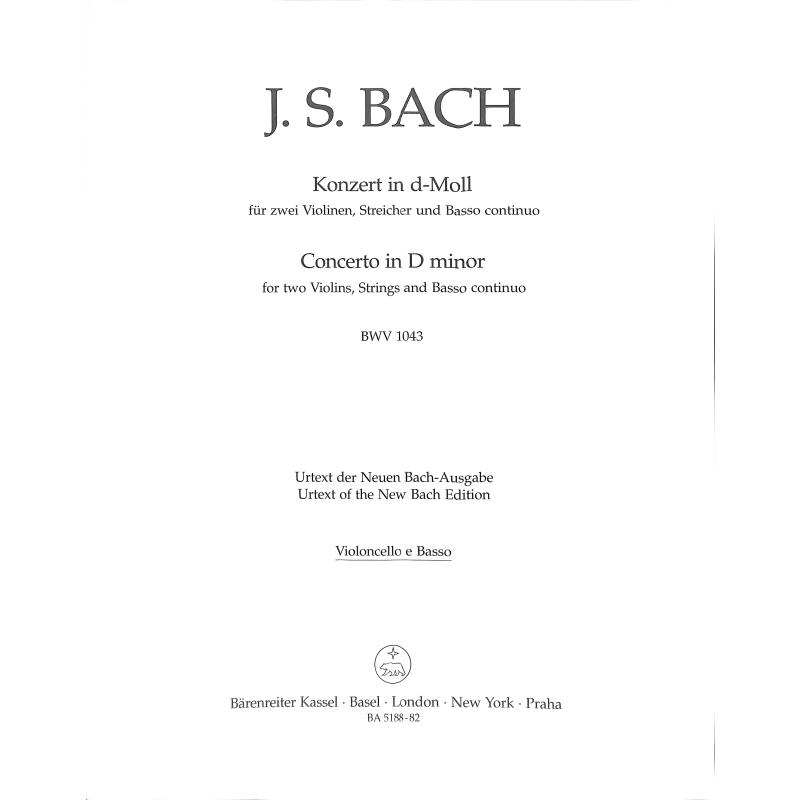 Titelbild für BA 5188-82 - Konzert d-moll BWV 1043