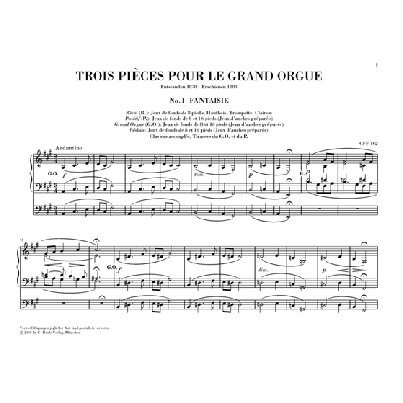 Notenbild für HN 845 - 3 PIECES POUR LE GRAND ORGUE
