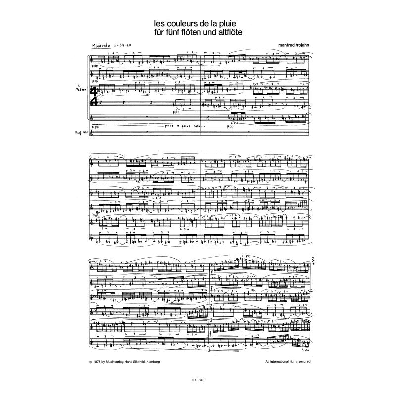 Notenbild für SIK 840 - LES COULEURS DE LA PLUIE