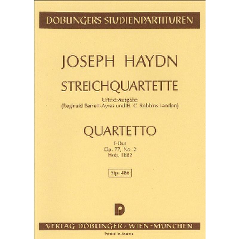 Titelbild für STP 486 - QUARTETT F-DUR OP 77/2 HOB 3/82