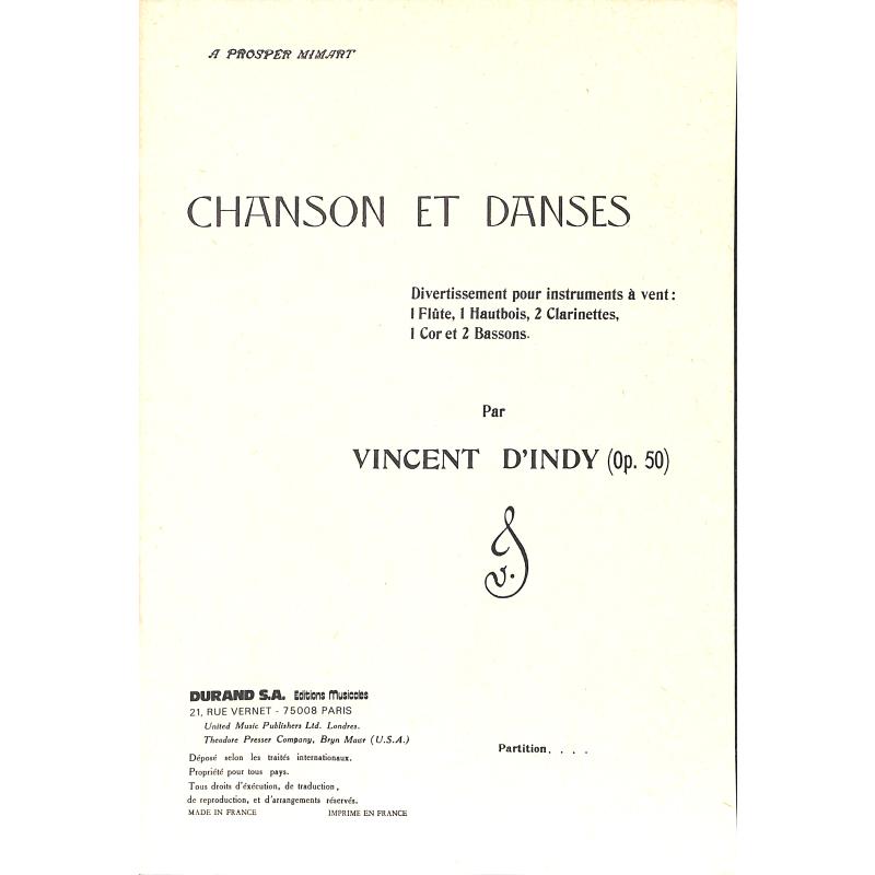 Titelbild für DUR 5592 - CHANSON ET DANSES OP 50