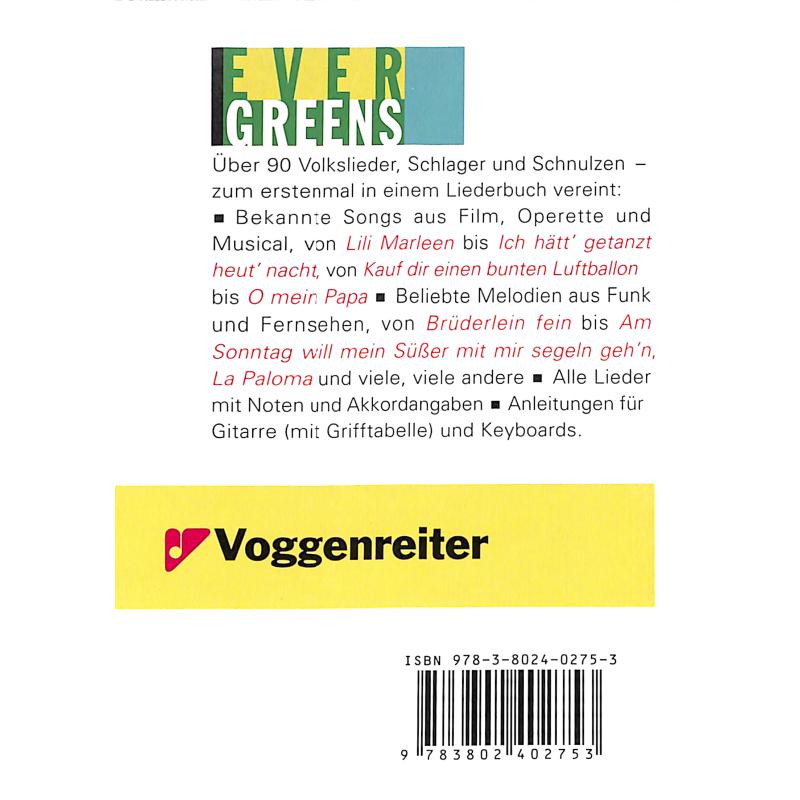 Notenbild für VOGG 0275-3 - EVERGREENS