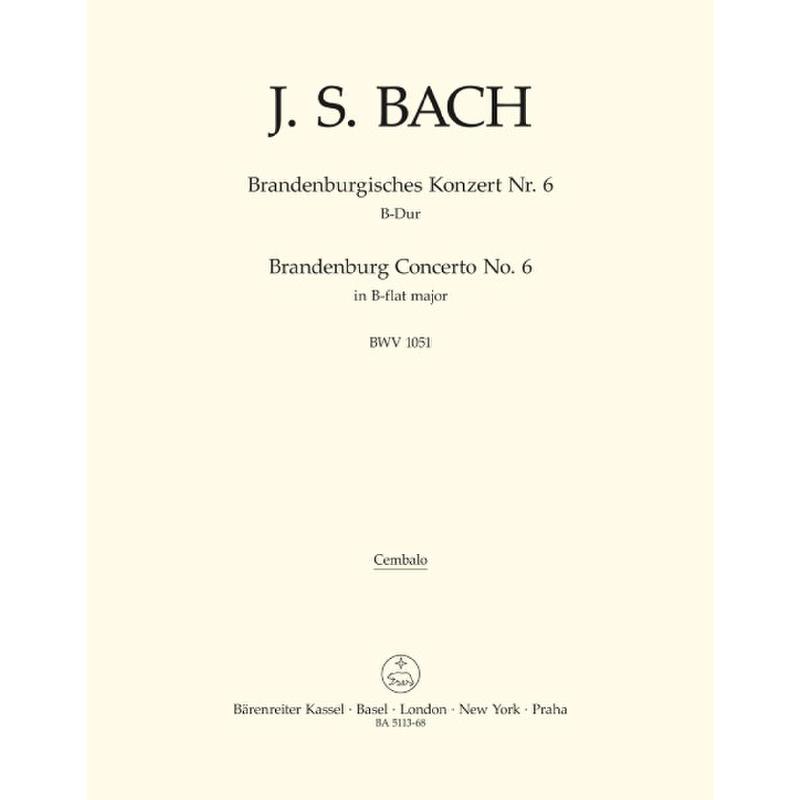 Titelbild für BA 5113-68 - Brandenburgisches Konzert 6 B-Dur BWV 1051