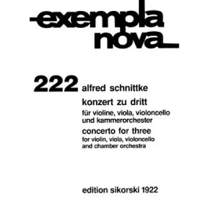 Titelbild für SIK 1922 - KONZERT ZU DRITT + MENUETT FUER STREICHTRIO