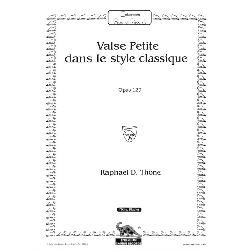 Titelbild für ESR 10106 - VALSE PETITE DANS LE STYLE CLASSIQUE OP 129