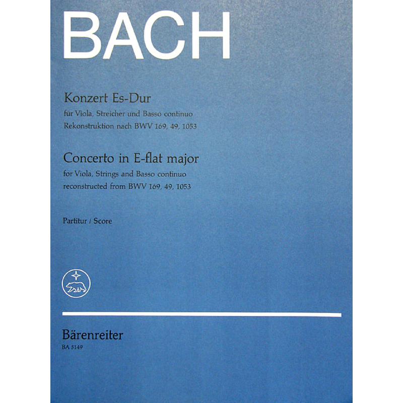 Titelbild für BA 5149 - KONZERT ES-DUR NACH BWV 169 49 1053