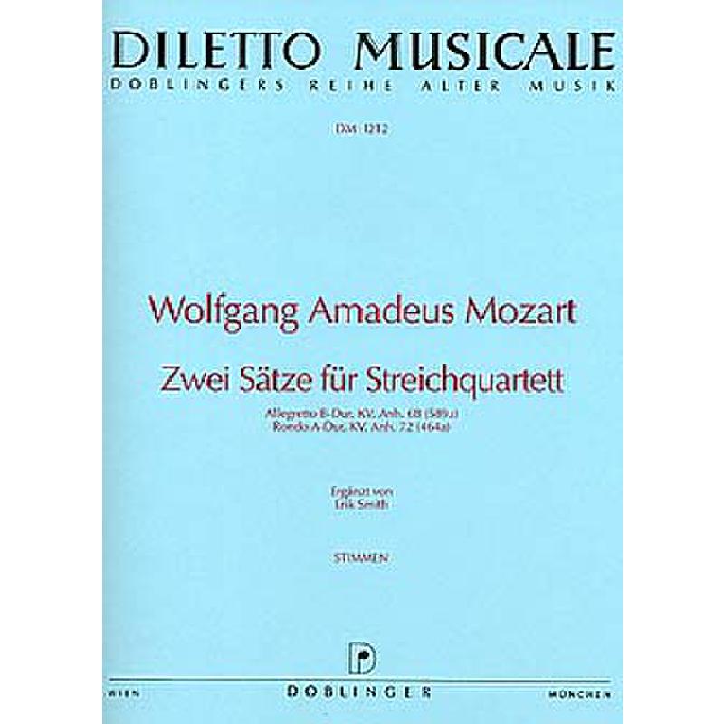 Titelbild für DM 1212 - 2 SAETZE FUER STREICHQUARTETT