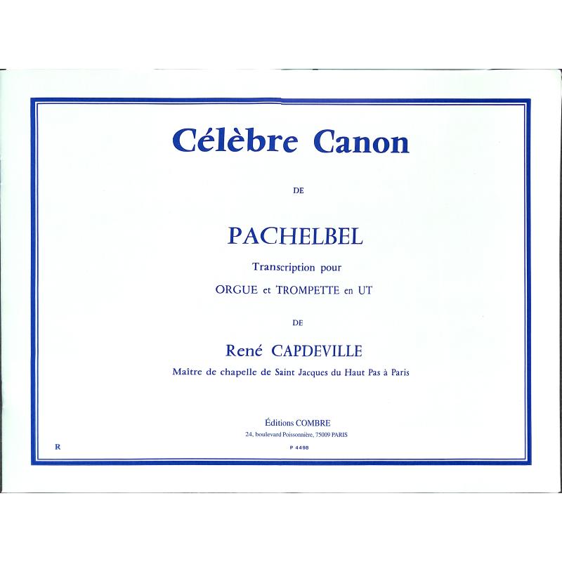 Titelbild für COMBRE -P4498 - KANON D-DUR - CELEBRE CANON