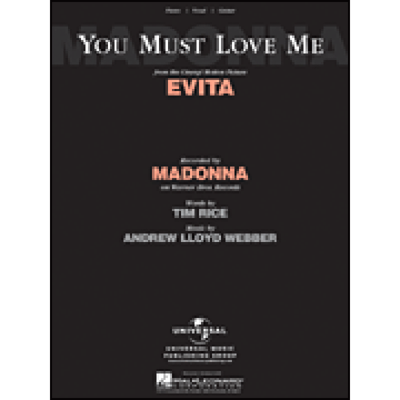 Titelbild für HL 120073 - YOU MUST LOVE ME (EVITA)