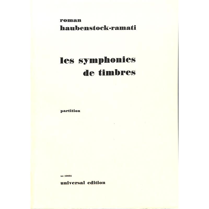 Titelbild für UE 12824 - LES SYMPHONIES DE TIMBRES