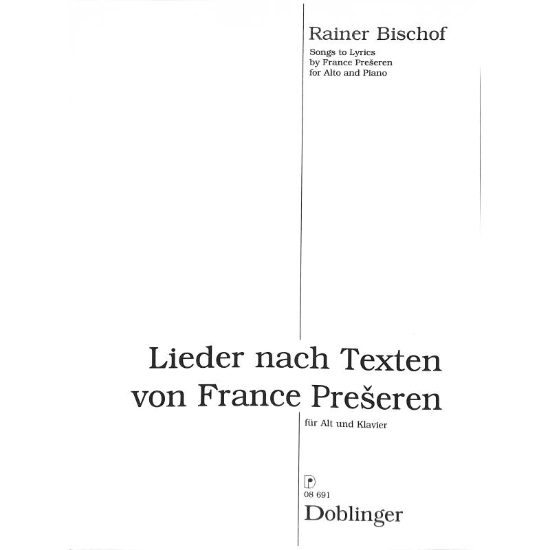 Titelbild für DO 08691 - LIEDER NACH TEXTEN VON FRANCE PRESEREN OP 60