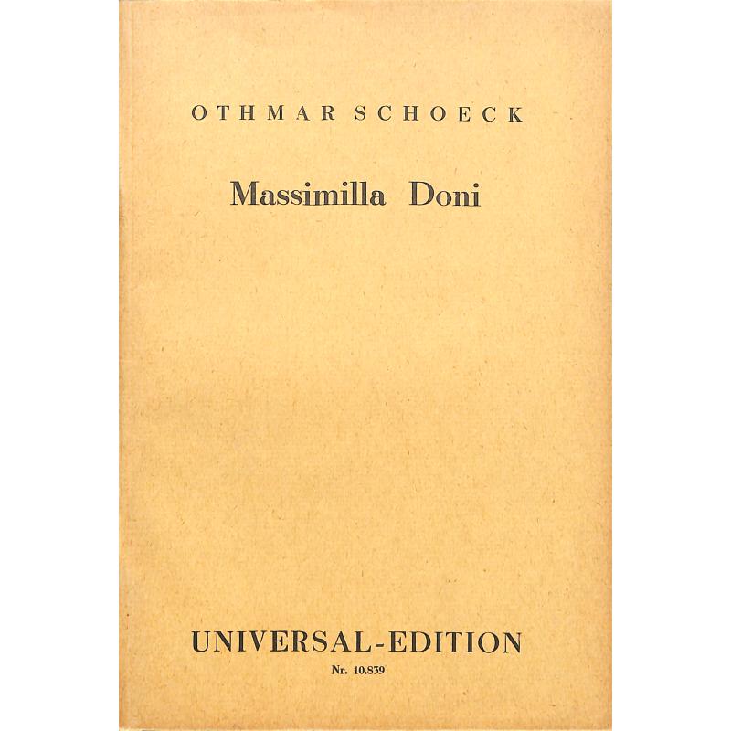 Titelbild für UE 10839 - MASSIMILIA DONI