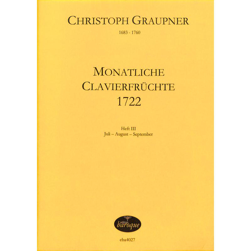 Titelbild für BAROQUE 4027 - MONATLICHE CLAVIERFRUECHTE 3 (1722)
