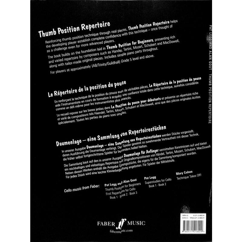 Notenbild für ISBN 0-571-51802-8 - THUMB POSITION REPERTOIRE - INTERMEDIATE PIECES