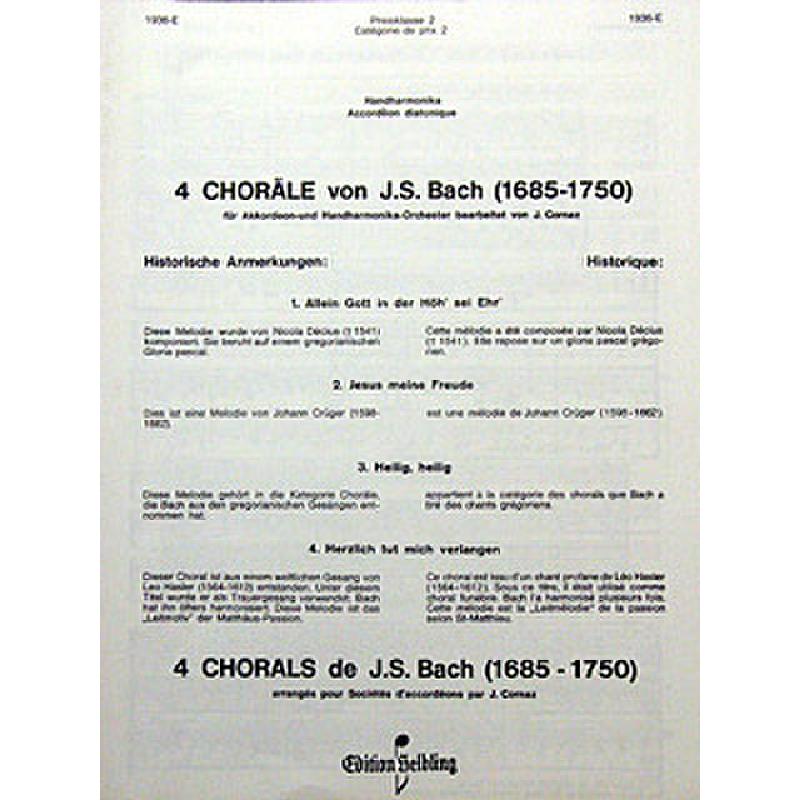 Titelbild für HELBLING .1936H-P - CHORAELE BACH H-1 2 3 PART AUS