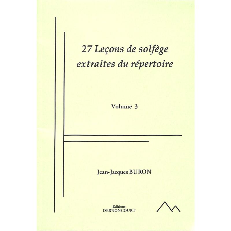 Titelbild für BUR 27 - 27 LECONS DE SOLFEGE EXTRAITES DU REPERTOIRE 3 SANS ACCOMPAGNEMEN