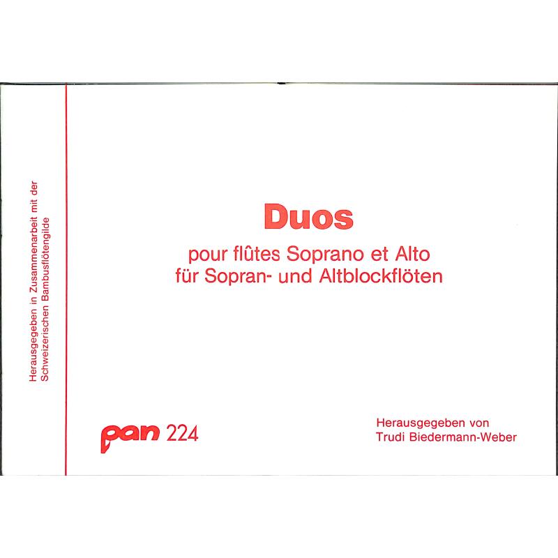 Titelbild für PAN 224 - DUOS FUER SOPRAN + ALTBLOCKFLOETEN