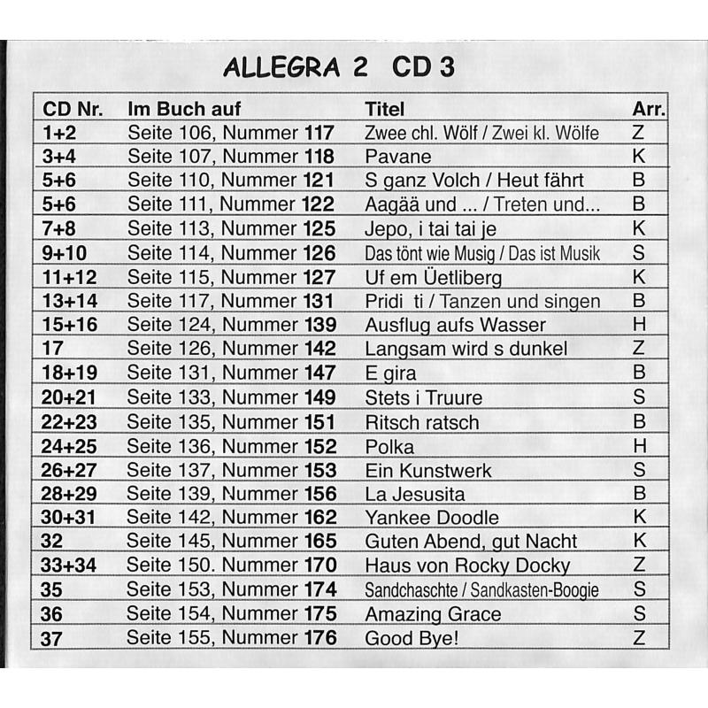 Notenbild für CLAIRE 102-CD2 - ALLEGRA 2