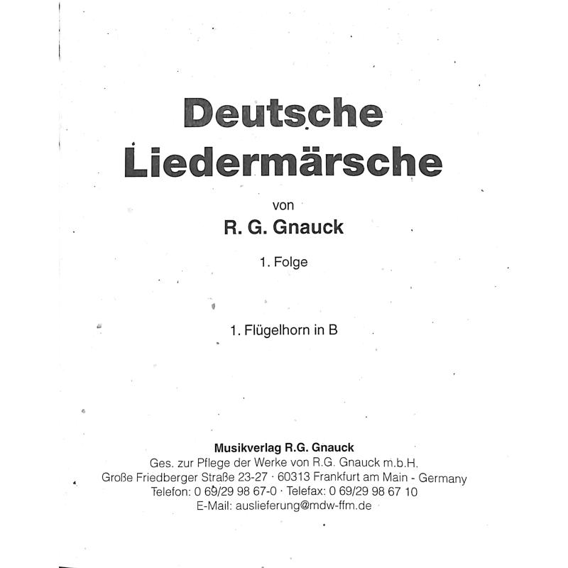 Titelbild für MDW 20011-FLHRN1 - DEUTSCHE LIEDERMAERSCHE 1