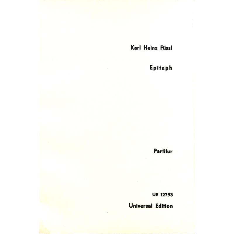 Titelbild für UE 12753 - EPITAPH