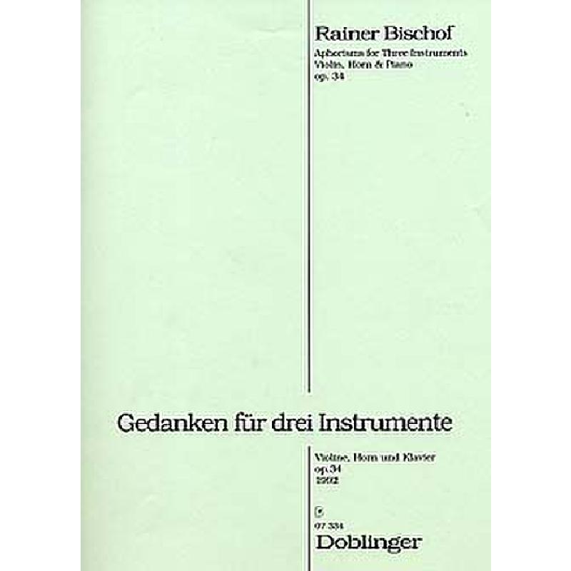 Titelbild für DO 07334 - GEDANKEN FUER DREI INSTRUMENTE OP 34