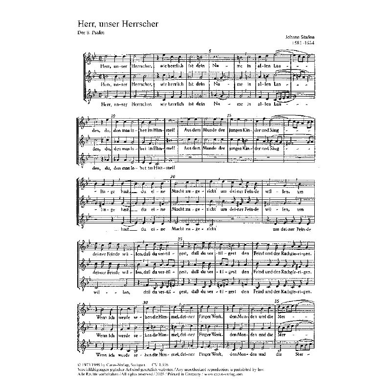 Titelbild für CARUS 1556-00 - HERR UNSER HERRSCHER - PSALM 8
