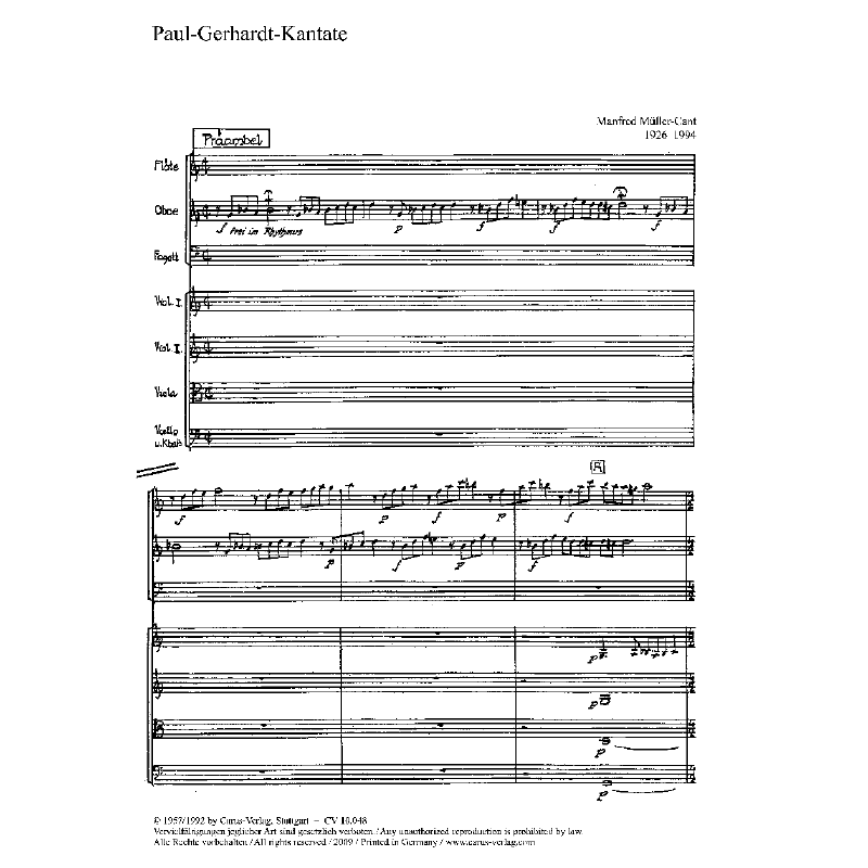 Notenbild für CARUS 10048-00 - PAUL GERHARDT KANTATE