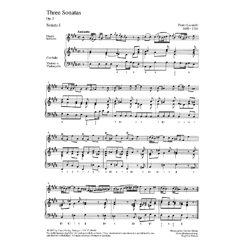 Notenbild für CARUS 17098-00 - 3 SONATEN OP 2