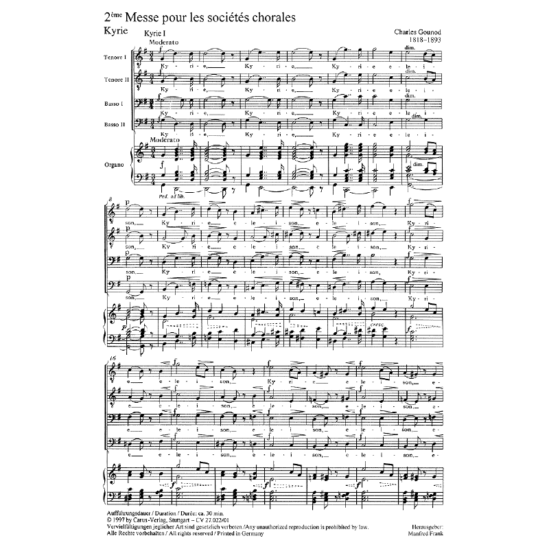 Notenbild für CARUS 27022-00 - MESSE 2 G-DUR POUR LES SOCIETES CHORALES