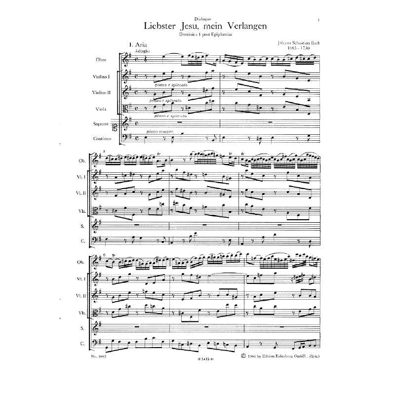 Titelbild für CARUS 31032-00 - KANTATE 32 LIEBSTER JESU MEIN VERLANGEN BWV 32