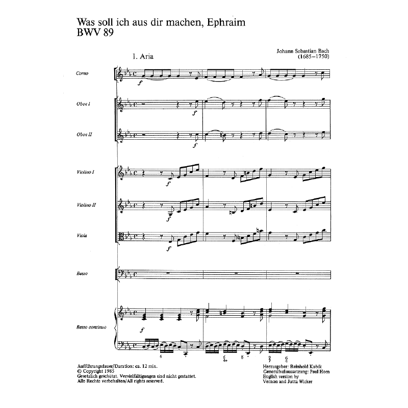 Notenbild für CARUS 31089-00 - KANTATE 89 WAS SOLL ICH AUS DIR MACHEN EPHRAIM BWV 89