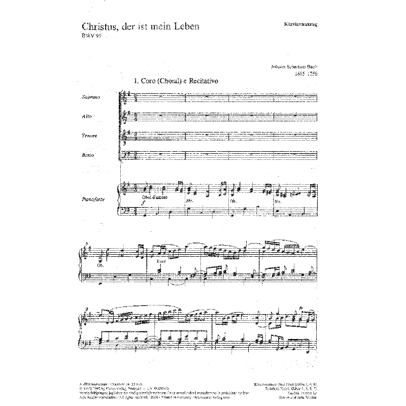 Notenbild für CARUS 31095-03 - KANTATE 95 CHRISTUS DER IST MEIN LEBEN BWV 95