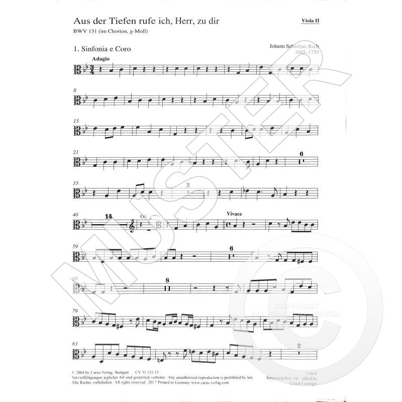 Titelbild für CARUS 31131-13 - KANTATE 131 AUS DER TIEFEN RUFE ICH HERR ZU DIR BWV 131