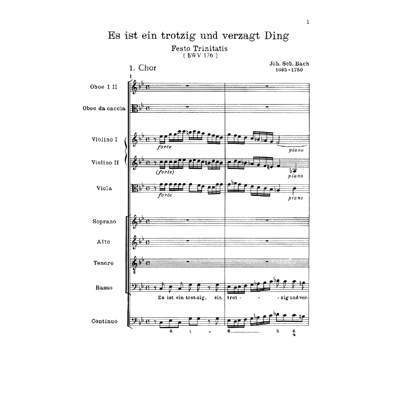 Titelbild für CARUS 31176-00 - KANTATE 176 ES IST EIN TROTZIG UND VERZAGT DING BWV 176