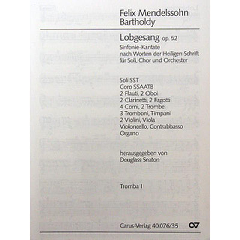 Titelbild für CARUS 40076-35 - LOBGESANG B-DUR OP 52 (SINFONIE 2)