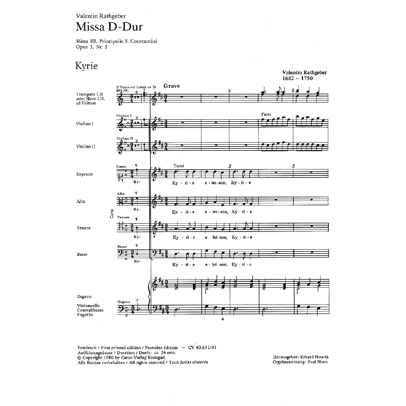 Notenbild für CARUS 40631-00 - MISSA D-DUR OP 3/3