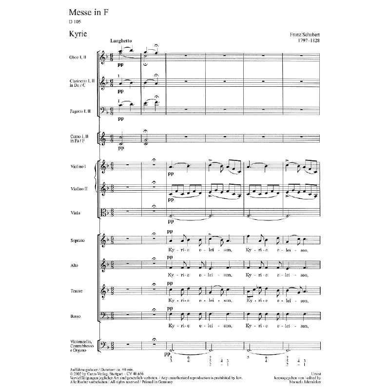 Notenbild für CARUS 40656-00 - MESSE F-DUR D 105