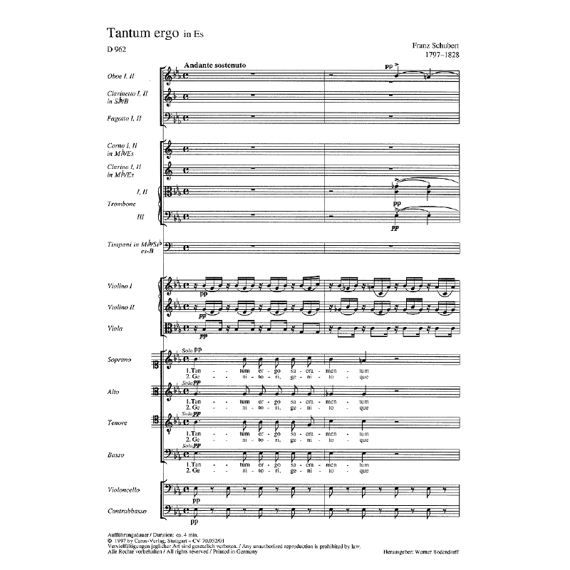 Titelbild für CARUS 70052-00 - TANTUM ERGO ES-DUR D 962