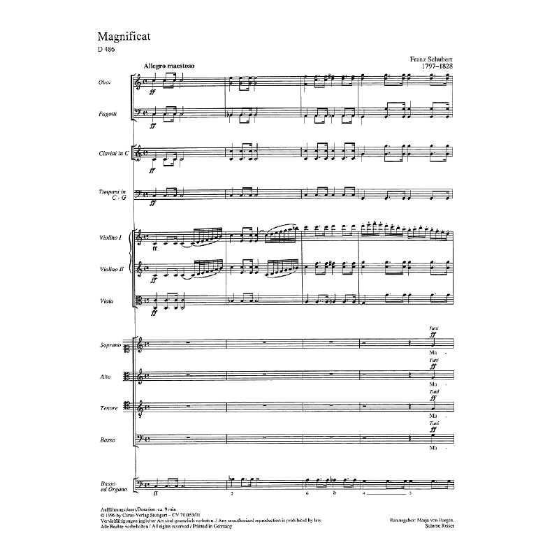 Titelbild für CARUS 70053-00 - MAGNIFICAT C-DUR D 486