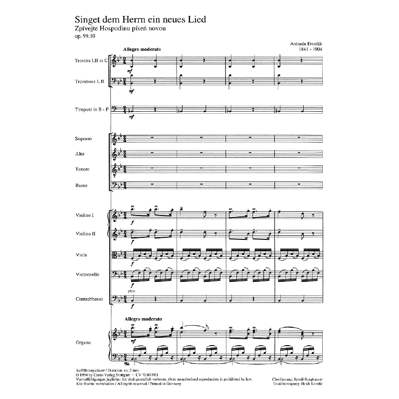 Titelbild für CARUS 70077-00 - Singet dem Herrn ein neues Lied op 99/10